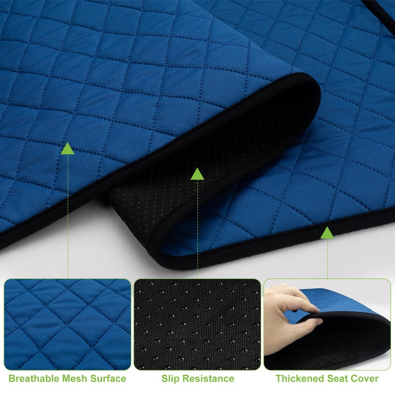 Triforde Golf Cart Seat Covers with Golf Towel , Golf Club Car seat Cover with 4 Side Pockets,100% Cotton Surface, Warm &Comfortable,Universal Fits for EZGO, Yamaha, Club Car and More 2 Person Seats (Blue) - Image 3